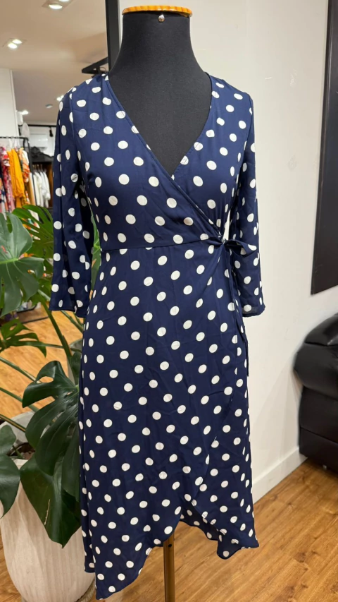 VEST MIDI AZUL ESCUR POA TRANSP FOREVER 21 P