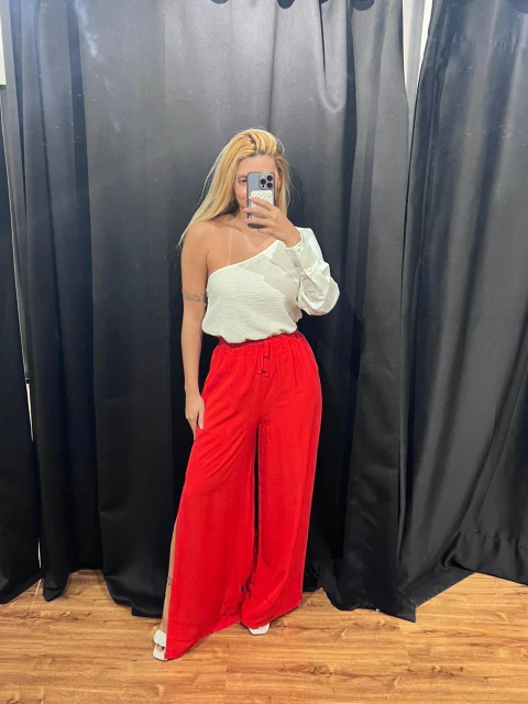 CALCA PANTALONA VERMELHA FENDA GRISELY G