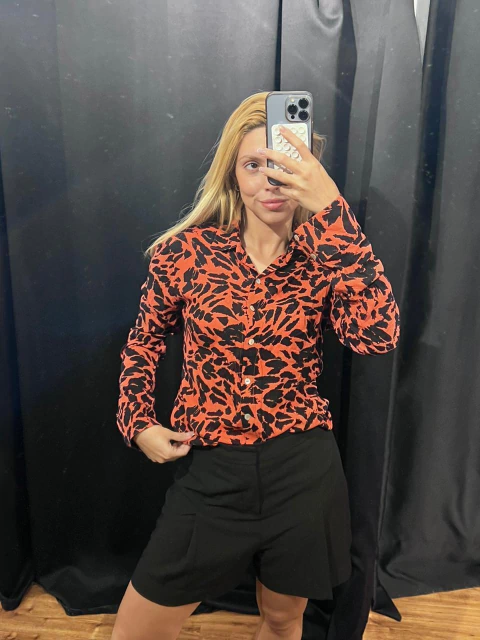 CAMISA ML TERRACOTA PRETA SALINAS M