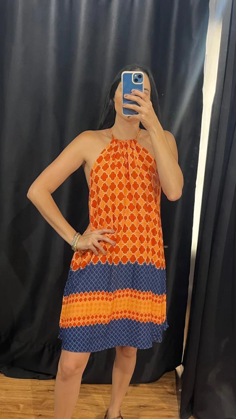 VEST C LARANJA AZUL DRESS TO M
