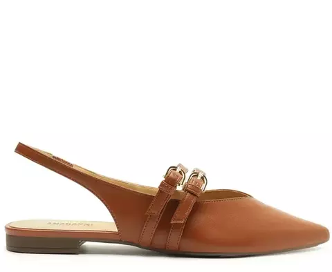 Sapatilha Slingback Tira Dupla Marrom Anacapri