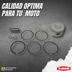 KIT PISTON COMPLETO CABEZA PLANA GILERA SMASH 52.4 ESTÁNDAR - Tuamoto Mayorista