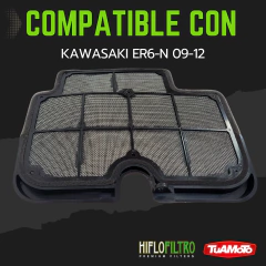 FILTRO DE AIRE KAWASAKI ER6-N (2009/2012) HIFLO - Tuamoto Mayorista