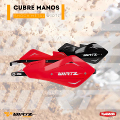 CUBRE MANOS SHOCK METAL, ALMA ALUMINIO WIRTZ ROJO/NEGRO en internet