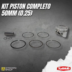 KIT PISTON COMPLETO HONDA WAVE 110 50MM (0.25) ESTÁNDAR - Tuamoto Mayorista