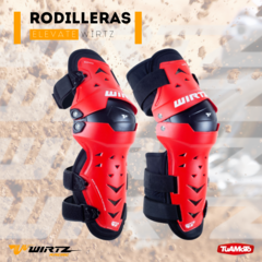 RODILLERA ARTICULABLE WIRTZ ELEVATE ROJO/NEGRA L/XL - Tuamoto Mayorista
