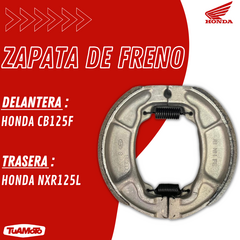 ZAPATA DE FRENO DELANTERA HONDA CB125F / TRASERA NXR 125L BROSS - Tuamoto Mayorista