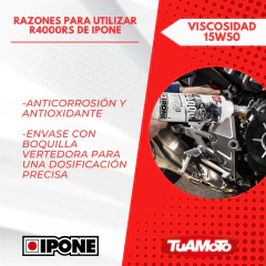 ACEITE R4000RS 15W50 4T SYNTHESIS IPONE X 1 L - tienda online