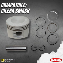 KIT PISTON COMPLETO CABEZA PLANA GILERA SMASH 52.4 ESTÁNDAR - tienda online