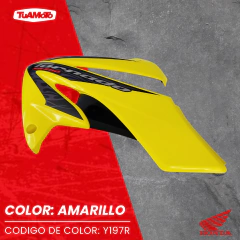 CACHA LATERAL IZQUIERDO TANQUE HONDA TORNADO AMARILLA - tienda online