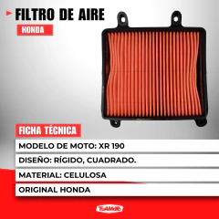FILTRO DE AIRE HONDA XR 190L - tienda online