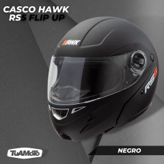 CASCO REBATIBLE HAWK RS5 FLIP UP NEGRO MATE - tienda online
