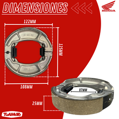 Imagen de ZAPATA DE FRENO DELANTERA HONDA CB125F / TRASERA NXR 125L BROSS
