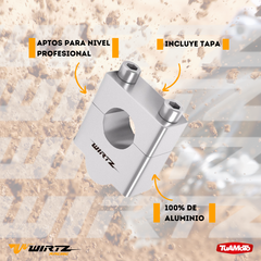 Imagen de ELEVADOR MANUBRIO UNIVERSAL CON TAPA 22MM ELEVA 25MM WIRTZ PLATA