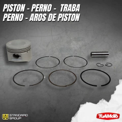 Imagen de KIT PISTON COMPLETO CABEZA PLANA GILERA SMASH 52.4 ESTÁNDAR