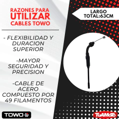 Imagen de CABLE ACELERADOR HONDA BIZ 125 (FULL) TOWO