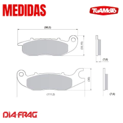 PASTILLA DE FRENO DELANTERA CG 150/NEW WAVE- DIAFRAG