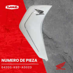 CACHA CUBRE PIERNA DERECHA BLANCA HONDA WAVE 110 S NEW WAVE