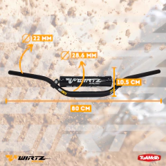 MANUBRIO W3D 28,6MM WIRTZ FATBAR ALTO NEGRO