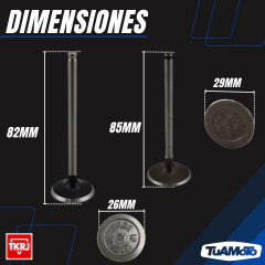 JUEGO DE VALVULAS ADMISIÓN Y ESCAPE HONDA CG 150 TITAN TKRJ