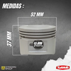 KIT PISTON COMPLETO CABEZA PLANA GILERA SMASH 52.4 ESTÁNDAR