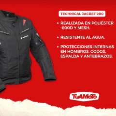 CAMPERA CORDURA CON PROTECCIONES NEGRO HONDA