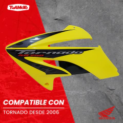 CACHA LATERAL IZQUIERDO TANQUE HONDA TORNADO AMARILLA - comprar online