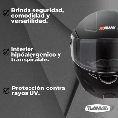 CASCO REBATIBLE HAWK RS5 FLIP UP NEGRO MATE - comprar online