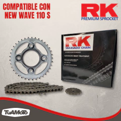 KIT TRANSMISIÓN HONDA NEW WAVE 110 S 428/37-14 104E RK 2018 - comprar online