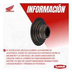 PLATILLO DE VÁLVULA HONDA TWISTER/TORNADO - comprar online