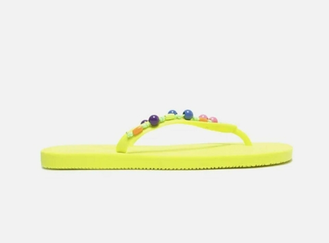 Chinelo de Dedo Brizza Fun Beads Amarelo