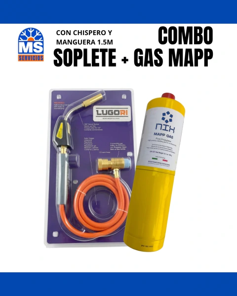 Combo Soplete JR Con Chispero/Manguera + Gas Mapp