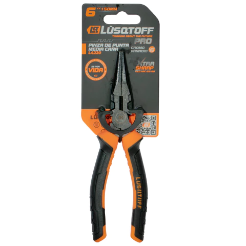 Pinza de Punta Pro Media Caña 6" 150 mm Lusqtoff L4220