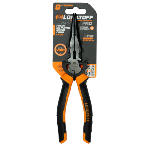 Pinza de Punta Pro Media Caña 8" 200 mm Lusqtoff L4222