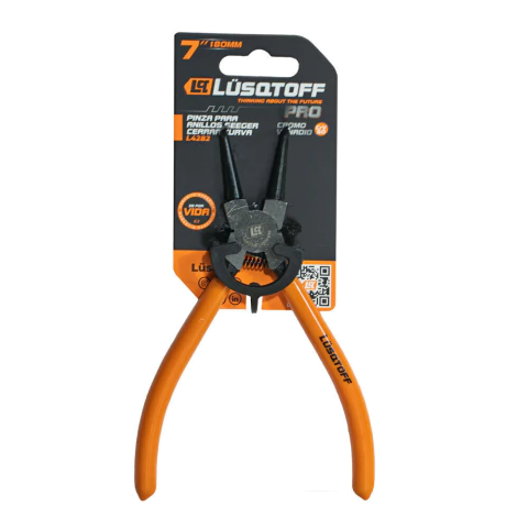 Pinza Seeger Pro Cerrar Curva 7" 180 mm Lusqtoff L4282