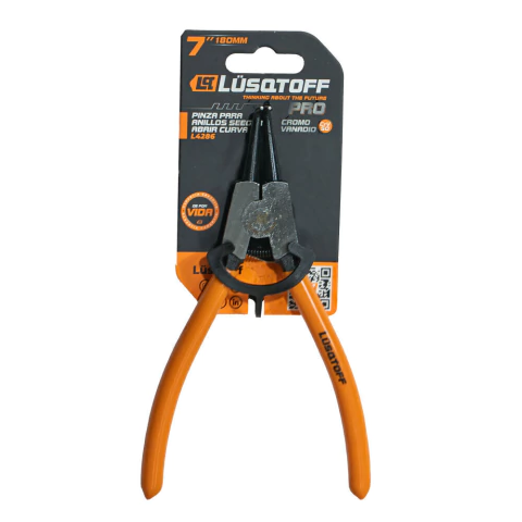 Pinza Seeger Pro Abrir Curva 7" 180 mm Lusqtoff L4286