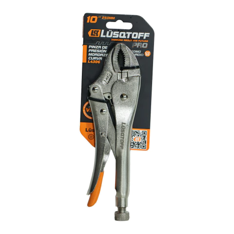 Pinza Presión Mordaza Curva Pro 10" 18 250 mm Lusqtoff L4306