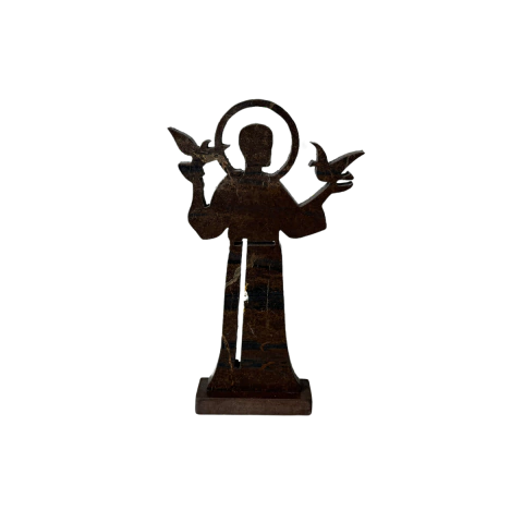 SÃO FRANCISCO DE ASSIS QUARTZITO BRONZITA VINTAGE - P 20x7cm