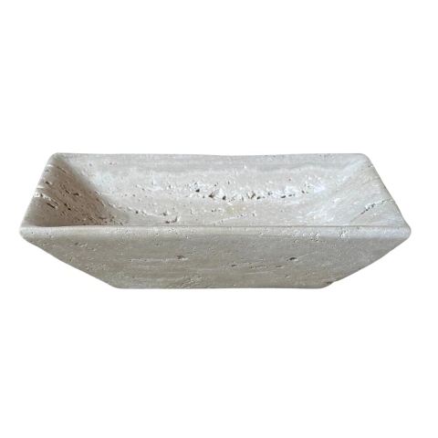 FRUTEIRA RETANGULO MÁRMORE TRAVERTINO ROMANO BRUTO 11x16,5cm