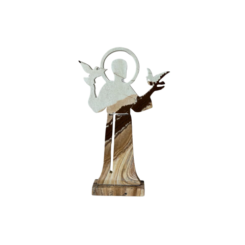 SÃO FRANCISCO DE ASSIS QUARTZITO ROMA IMPERIALE VINTAGE - P 20x7cm