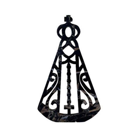 NOSSA SENHORA APARECIDA MÁRMORE NERO PORTORO POLIDO - M