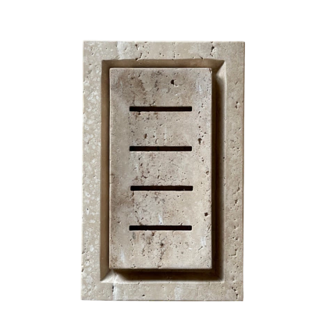 SABONETEIRA COM REBAIXO ITALIANO MÁRMORE TRAVERTINO ROMANO BRUTO VINTAGE