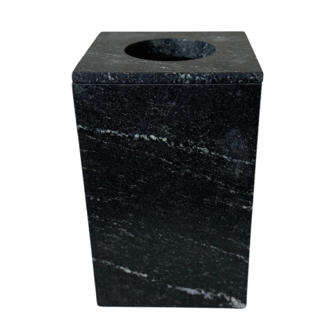 LIXEIRA LAVABO GRANITO PRETO VIA LACTEA VINTAGE 28x18cm