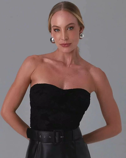 Top Tomara que Caia Renda Feminino Verde