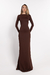 VESTIDO OLYMPEA LARGO CHOCOLATE en internet