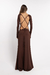 VESTIDO OLYMPEA LARGO CHOCOLATE - DESEBIA