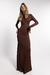 VESTIDO OLYMPEA LARGO CHOCOLATE