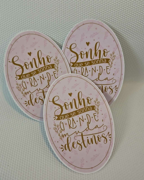 Card grande oval - Unboxing - Brilho - Sonho - Kit com 12 unidades