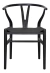 Silla De Comedor De Madera Haya Makom Wishbone Retro Nordica Hilo Negro Negro en internet