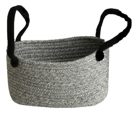 Canasto Organizador 32 X 14 X 16 De Soga Algodón Living Deco Gris